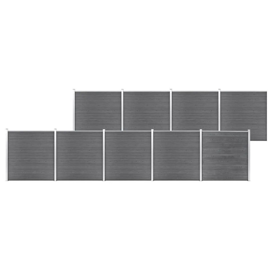 vidaXL Gartenzaun aus WPC und Aluminium in Grau, B/H: 1564 x 186 cm - Bild 2
