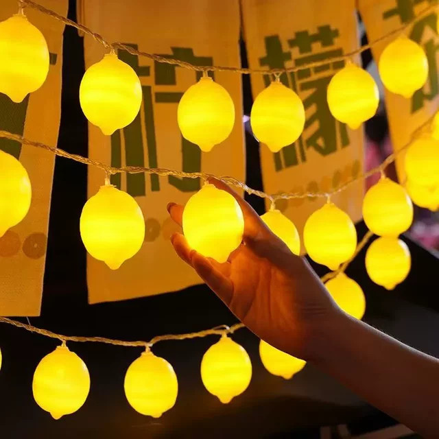 LED Fee Lichterkette mit Zitronen-Motiv in Gelb, warmweiß, 1,5 m Länge für Garten und Kinderzimmer - Bild 1