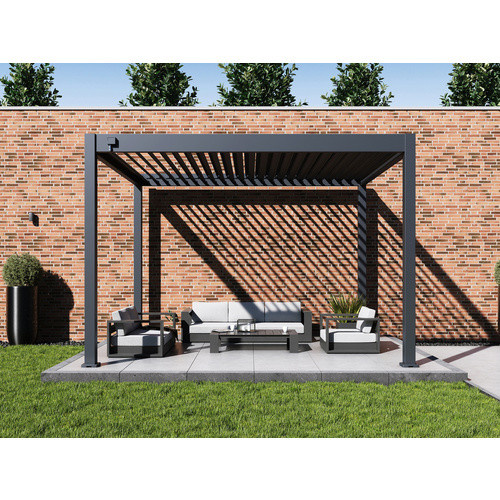 Paragon Outdoor Pergola Grand Tuscan 1012 mit Lamellendach aus Aluminium, Anthrazit, B: 370 cm, T: 310 cm, H: 256 cm - Bild 6
