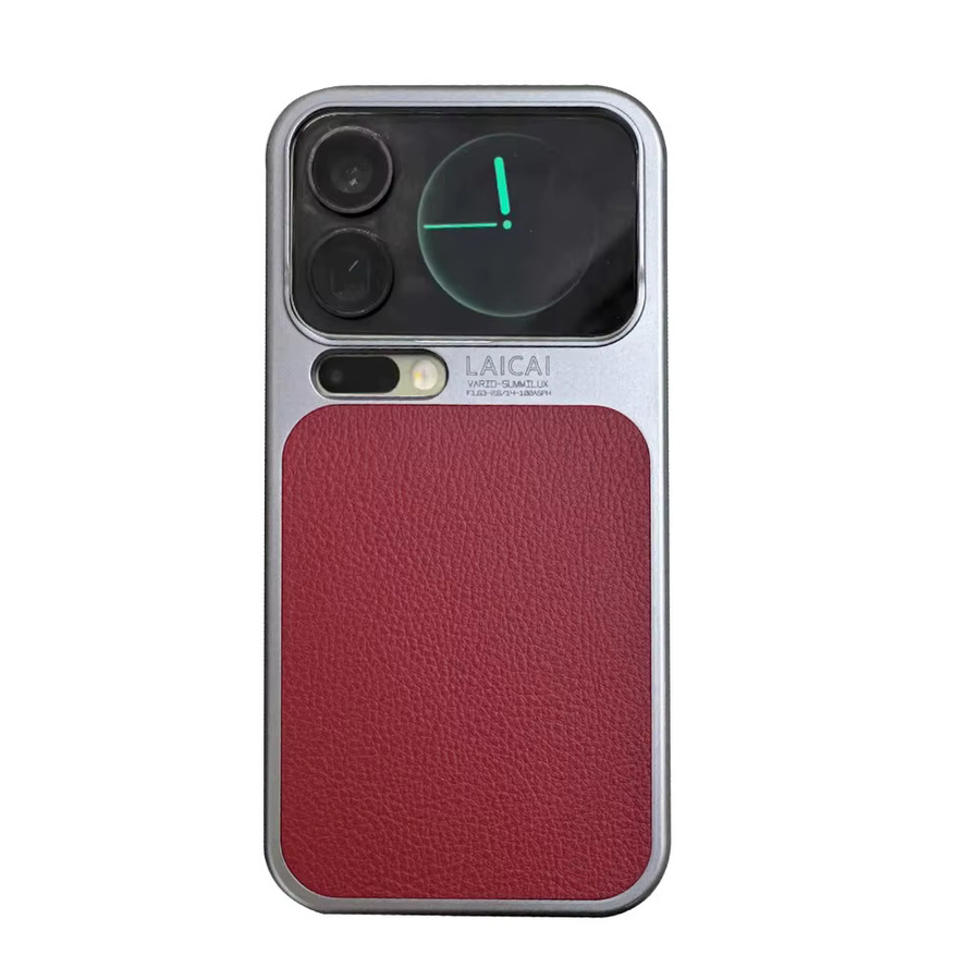Stoßfeste Xiaomi Business-Handyhülle mit Lychee-Muster in Weiß und Rot für Xiaomi 17 Pro Max und 17 Pro, luxuriöser Anti-Fingerabdruck-Schutz - Bild 3