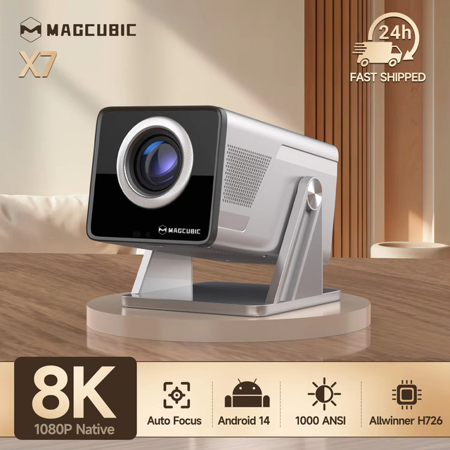 Magcubic X7 Heimkino-Videoprojektor in Weiß mit Autofokus, Native 1080P, 8K-Dekodierung, 1000 ANSI, Wifi6 und Bluetooth 5.4 - Bild 1