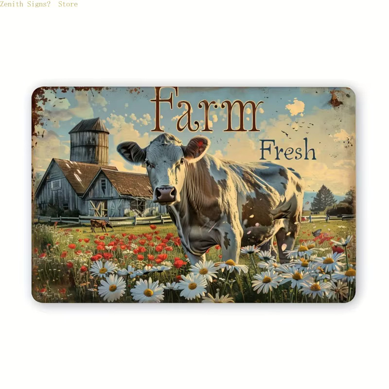 Potdemiel Vintage Blechschild Oster-Design mit floralem Motiv, Mehrfarbig, B/H: 30 x 30 cm - Bild 3