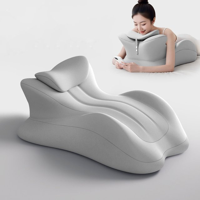 Ergonomisches Keilkissen aus Memory-Schaum von HEHUAI HT in Schwarz mit abnehmbarem Bezug, B/H/T: 58 x 38 x 23 cm - Bild 1