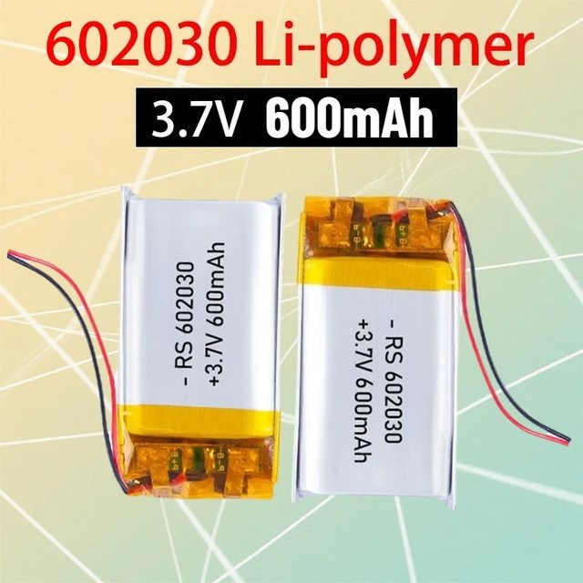 Robinella Lithium-Polymer-Batterie 3,7 V 600 mAh in Silber für Bluetooth-Headsets, Smartwatches und Spielzeug - Bild 1