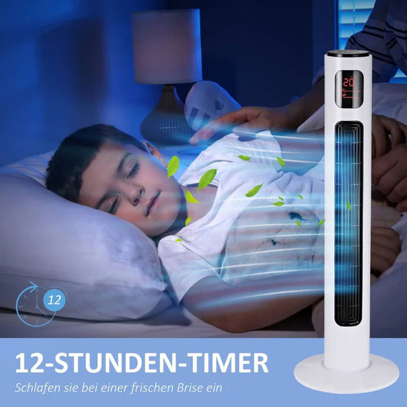 HOMCOM Turmventilator in Schwarz mit Fernbedienung, Timer und Oszillation, B/T/H: 32 x 32 x 96 cm - Bild 3