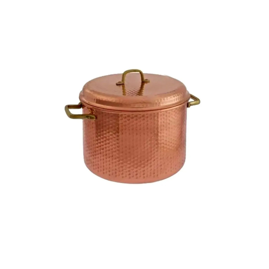 Ich-Zapfe Kupfertopf gehämmert mit Messinggriffen, Gold/Orange, Durchmesser: 24 cm - Bild 2