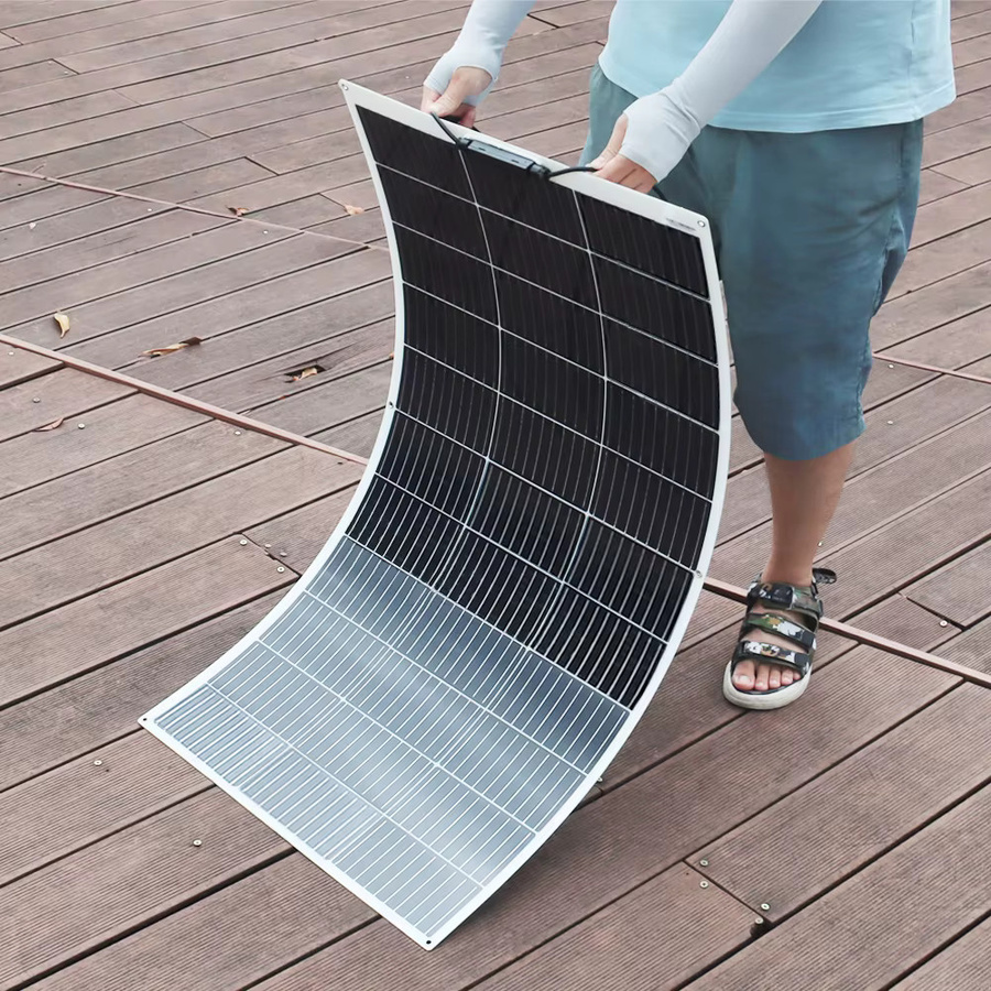 xinpuguang Flexibles Solarpanel Kit Photovoltaik-System 300W 150W als 12V Batterieladegerät für Haus, Camper, Boot und RV in Schwarz - Bild 3