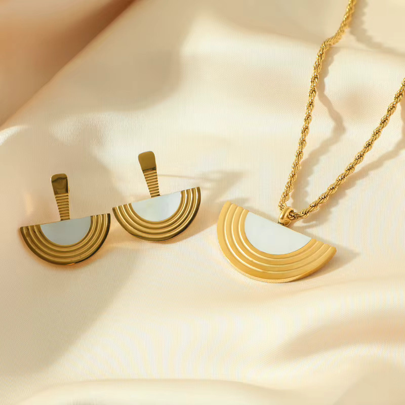 Eilieck Schmuck-Set Edelstahl, Gold, Damen - Bild 2