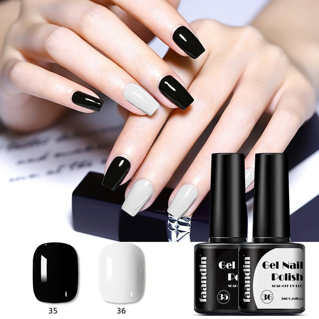Faandin Gel-Nagellack, Weiß, Glänzend, 7 ml - Bild 1