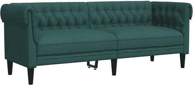 vidaXL Chesterfield-Sofa 3-Sitzer in Dunkelgrün aus Stoff mit Holzrahmen - Bild 1