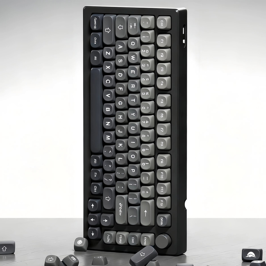 FSWHBY Tastenkappen-Set mit Farbverlauf in Grau, 130 Tasten im MOA-Profil aus PBT für mechanische MX-Switch-Tastaturen - Bild 3