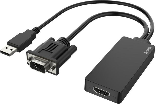 Hama Video-Adapter USB-A auf VGA und HDMI Full-HD 1080p Schwarz, Länge: 15 cm - Bild 1