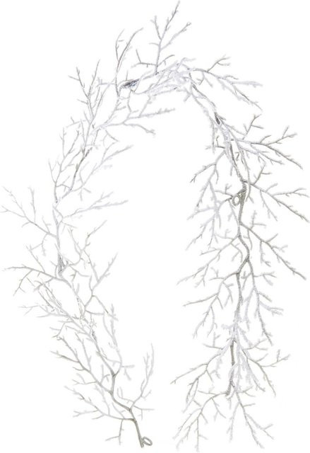 Zweig-Girlande Winter in Weiß aus Kunststoff - Bild 1