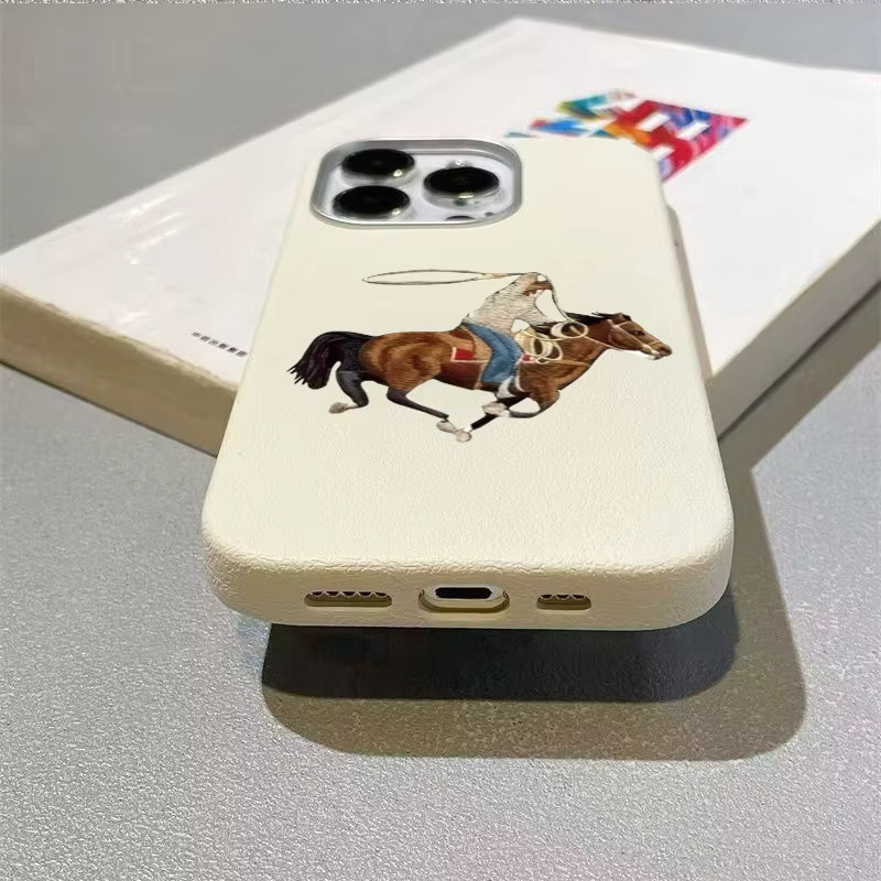 Handyhülle mit Cowboy-Reit-Design für iPhone 11 12 13 14 15 16 17 Pro Max XS XR X 7 8 16 Plus 16E 17 Air in Schwarz und Beige - Bild 4