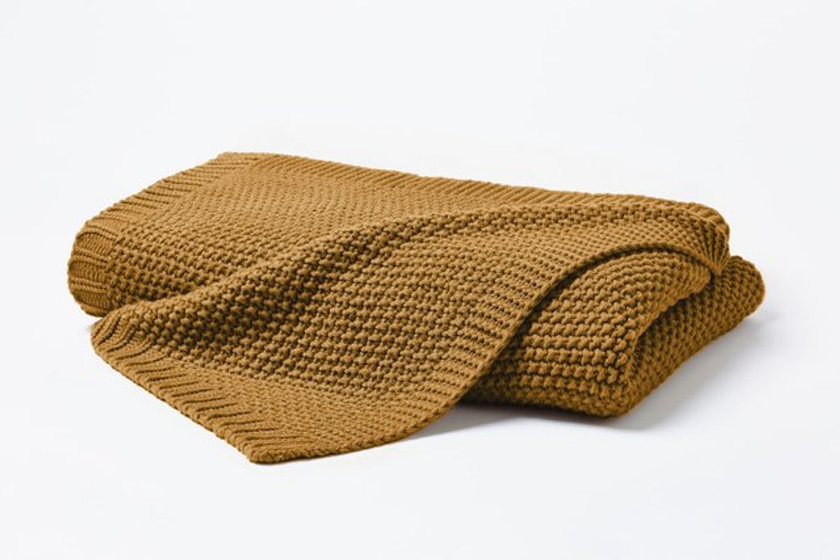 Strickdecke Prinz in Gelb, B/H: 130 x 170 cm - Bild 2