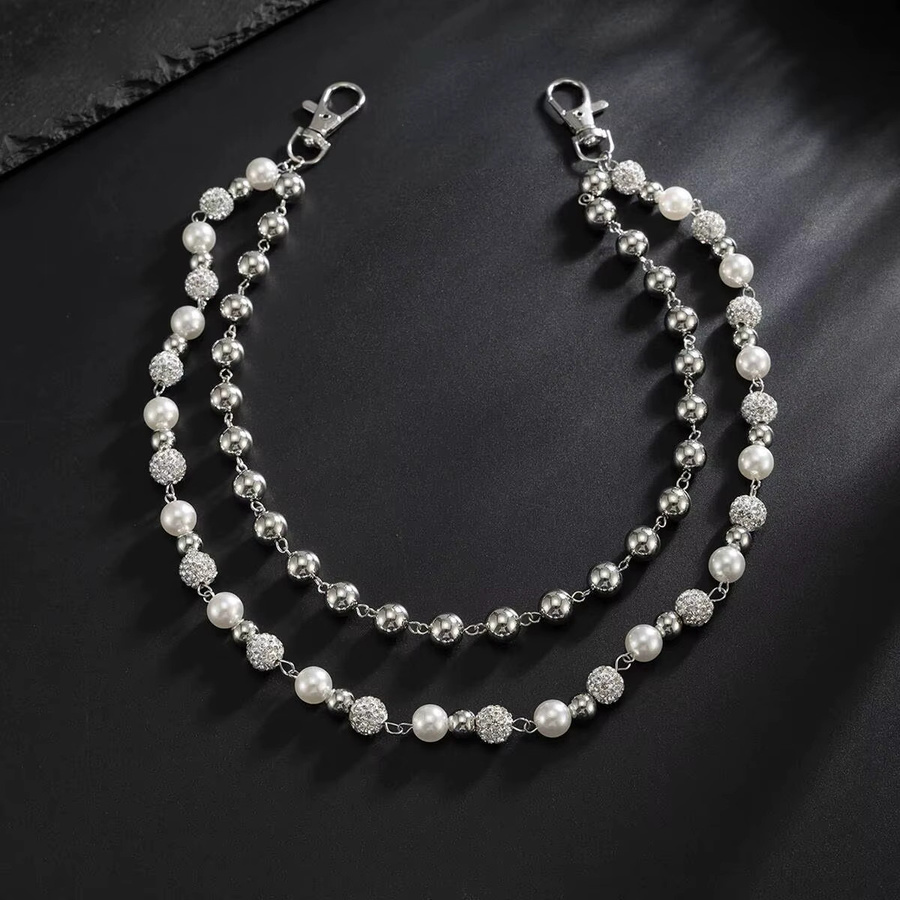 Salircon Hosenkette, Silber, Kristall, Unisex - Bild 3