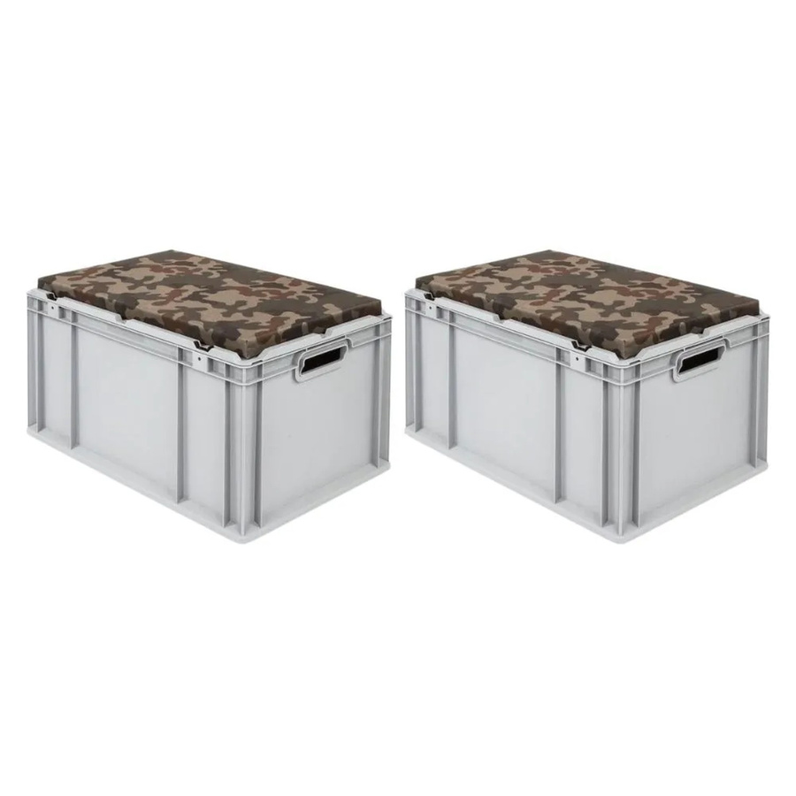 SparSet 2 x Eurobox NextGen Seat Box Camouflage, Farbe: Grau, H x B x T: 36,5 x 40 x 60 cm - Bild 2
