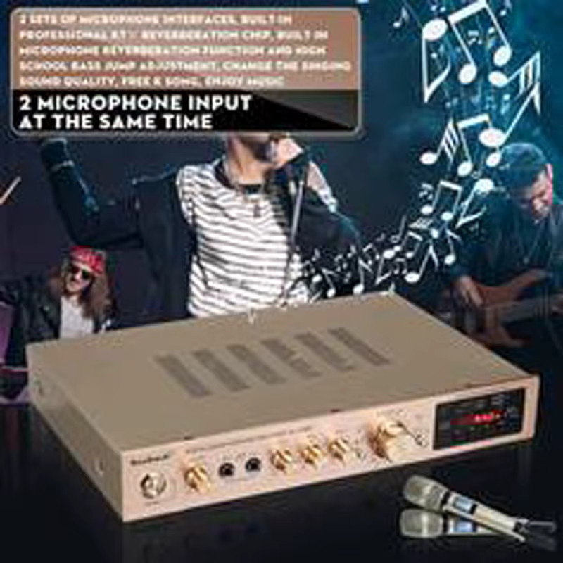 WAPUNO Audio-Leistungsverstärker mit Bluetooth 5.0, USB-A und FM in Gold, 2000W - Bild 6