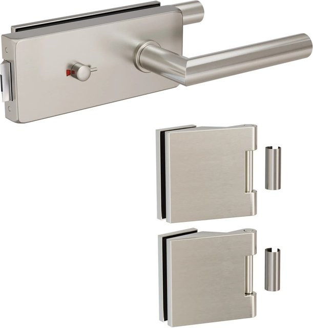 Levidor Glastürbeschlag Studio/Office Eckig Sanitär- und WC-Riegel aus Edelstahl in Silber - Bild 1