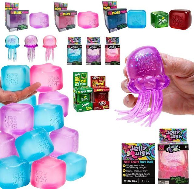 Schylling Nee Doh Quallen- & Würfel-Squishy-Spielzeug, multicolour - Bild 1