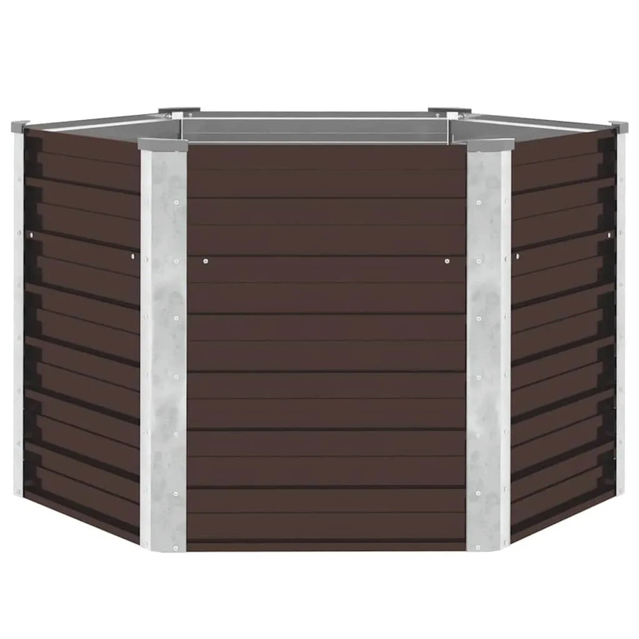 Furnicato Garten-Hochbeet aus verzinktem Stahl in Braun, B/T/H: 129 x 129 x 77 cm - Bild 2