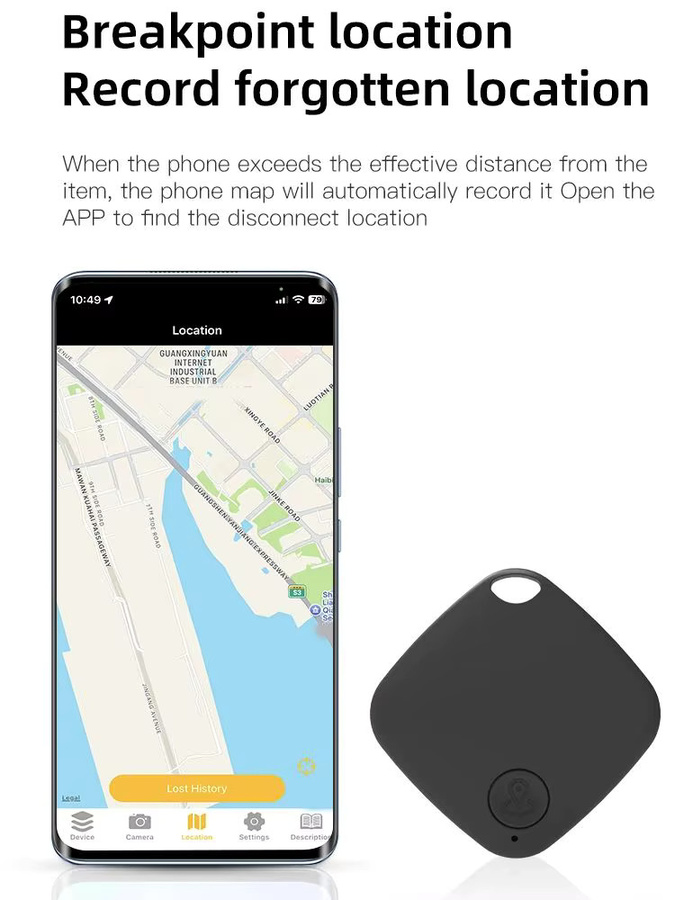 HOMEFISH Mini Bluetooth 5.0 Tracker Anti-Verlust-Gerät in Schwarz - Bild 5