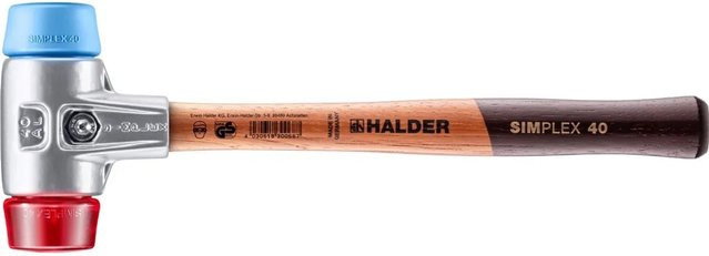Halder Simplex Schonhammer Ø 40 mm Blau und Rot mit Aluminiumgehäuse - Bild 1