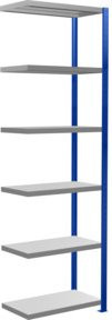Schulte Anbauregal Steckregal MULTIplus250 mit 6 Fachböden und Kreuzstrebe, Farbe: Enzianblau/Verzinkt, B/T/H: 250 x 75 x 40 cm - Bild 1
