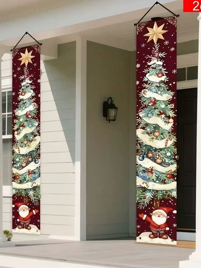 VIKAMA Weihnachts-Hintergrunddeko mit Wintermotiv als hängende Couplets für Innen und Veranda - Bild 4