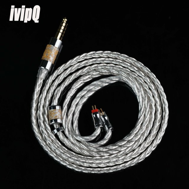 IvipQ-A20 6-adriges HIFI-Kopfhörerkabel in Silber mit Dual 3,5 mm auf 2,5 mm und 4,4 mm symmetrischem Stecker für HIFIMAN HE400se, SUNDARA, ANANDA und Arya - Bild 1