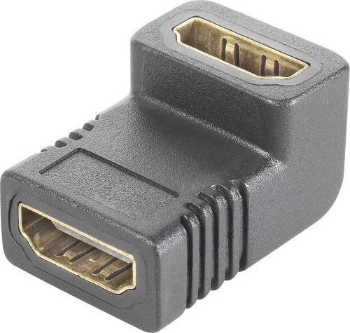 SpeaKa Professional SP-9564944 HDMI Adapter Schwarz mit vergoldeten Steckkontakten und 90 Grad Winkel nach oben (1x HDMI-Buchse auf 1x HDMI-Buchse) - Bild 1