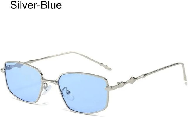 Harajuku Y2k Sonnenbrille, Metall, quadratisch, Unisex, white - Bild 1