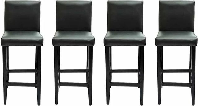 Set aus 4 vidaXL Barhockern in Schwarz aus Kunstleder im klassischen Design - Bild 1
