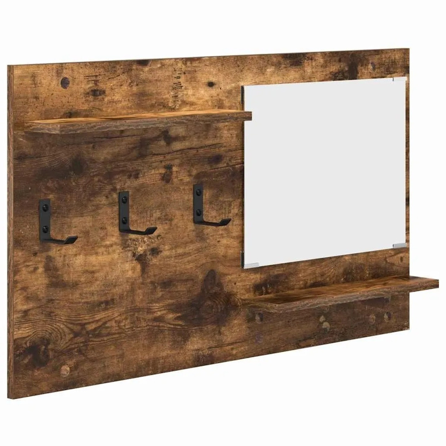 vidaXL Wandmontierter Nachttisch in Geräucherte Eiche, Modernes Design, B/H/T: 90 x 50 x 10 cm - Bild 2
