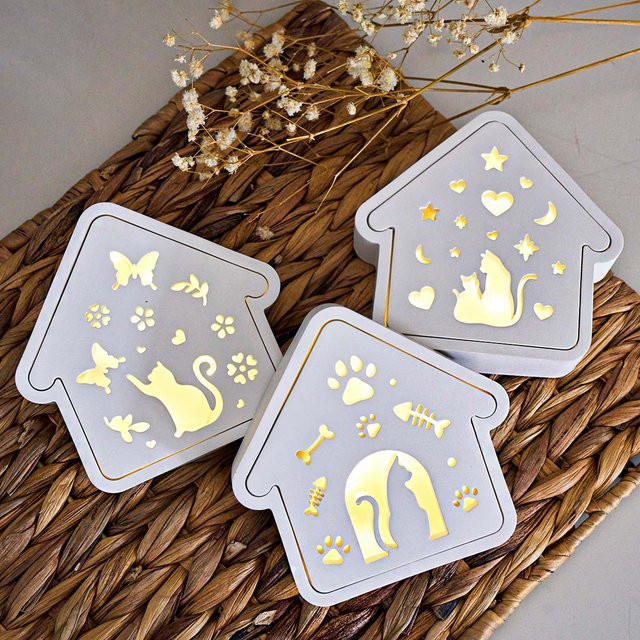 UDOCOOL Kätzchen Serie Silikon Form Set für DIY 3D Katze Haus Ornamente in Weiß - Bild 1