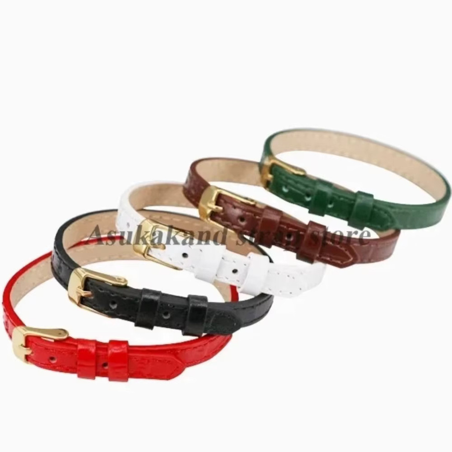 asukaband Uhrenarmband Leder, Gold, Unisex, 8 mm, 10 mm - Bild 2