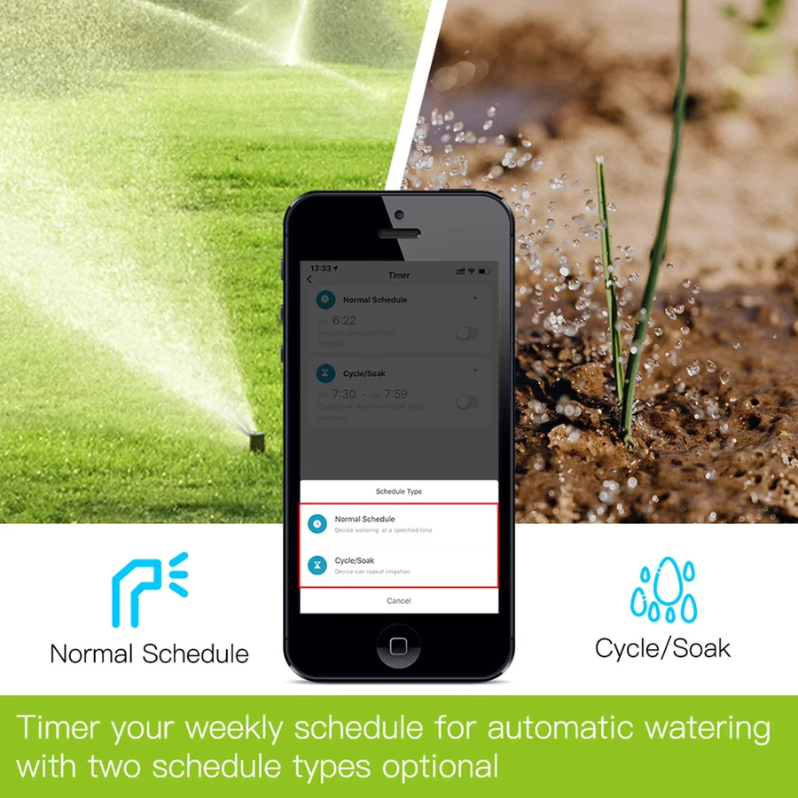 MOES ZigBee Smart Sprinkler Wassertimer mit 1-Ausgang und Filter, programmierbarer Bewässerungstimer in Grau, kompatibel mit Alexa und Google Home - Bild 2