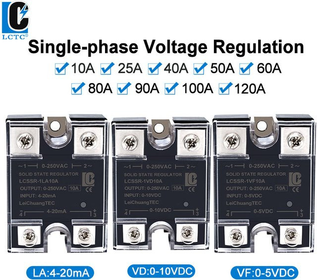LCTC SSR Solid State Spannungsregler einphasig zur Steuerung mit 0-10V, 4-20MA oder 0-5V - Bild 1