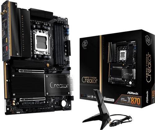 ASRock X870 Taichi Creator Mainboard Sockel AM5 ATX in Schwarz und Silber - Bild 1
