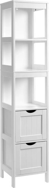 Vasagle Hochschrank mit 2 Schubladen in Weiß, B/T/H: 30 x 30 x 141,5 cm - Bild 1