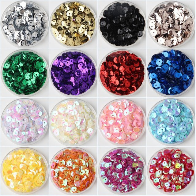 Isequins Runde Pailletten aus PVC in Pink und Multicolour für Handwerk und Nähen, 10 g pro Los, Durchmesser: 4 mm, 5 mm, 6 mm und 8 mm - Bild 1