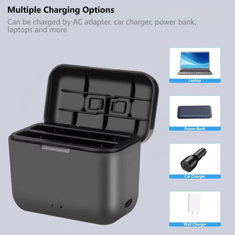 Insta360 Ersatzakku mit Schnell-Ladebox für X5 Action-Kamera, 2800mAh, Schwarz - Bild 4