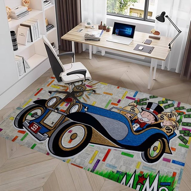 Rutschfeste Badematte Dollar Alec Monopoly in Multicolour für Kinderzimmer und Wohnzimmer - Bild 1