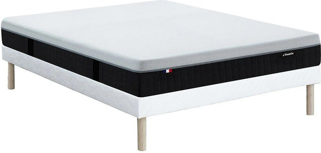 Ysmée Hybrid-Bett mit Matratze und gepolstertem Rahmen, Weiß, B/T: 160 x 200 cm - Bild 1