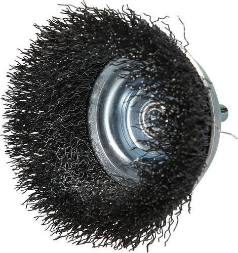 Brilliant Tools Topfbürste aus Stahl in Schwarz mit Ø 75 mm und 6 mm Aufnahme BT103106 - Bild 1
