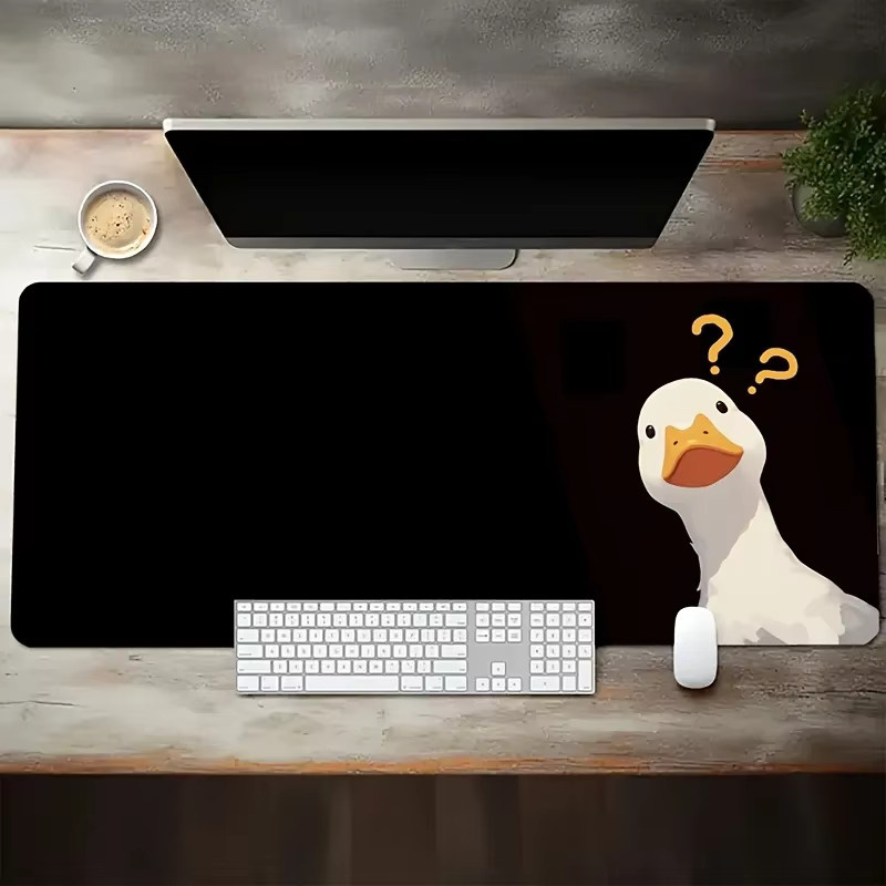 Fragezeichen Ente Mauspad XXL in Schwarz aus rutschfestem Gummi für Gaming und Büro - Bild 2