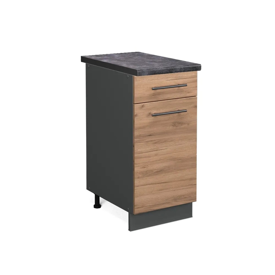 Vicco Küchenunterschrank Fame-Line Goldkraft Eiche Anthrazit B: 40 cm, T: 60 cm, H: 82 cm - Bild 2