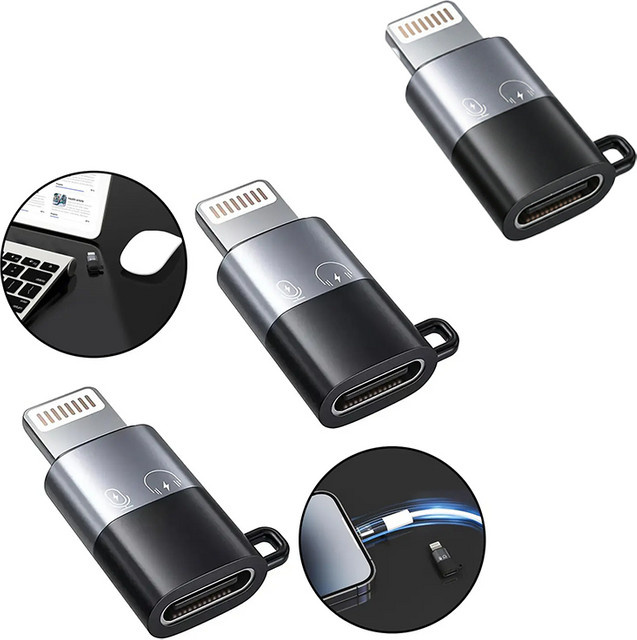 Huaxunyuan USB-C-OTG-Adapter 8-polig in Schwarz für Lavalier-Mikrofone, Laden und Musik – Plug & Play für Live-Streaming, Podcasting und Videoaufnahmen - Bild 1