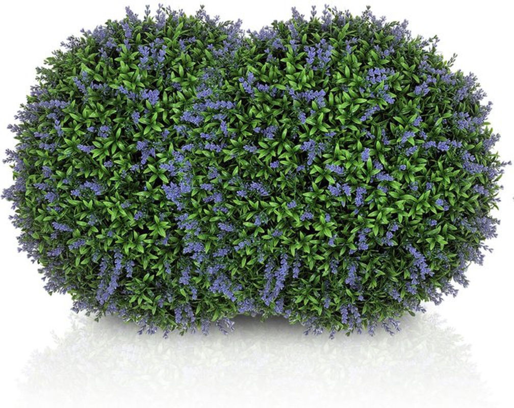 HOMCOM Set aus 2 künstlichen Lavendel-Topiary-Bällen, UV-beständig, Grün und Lila, Durchmesser: 42 cm - Bild 1