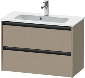 Duravit Waschtischunterschrank Ketho.2 Compact in Leinenoptik mit 2 Schubladen, wandhängend, B/T: 81 x 39 cm - Bild 1